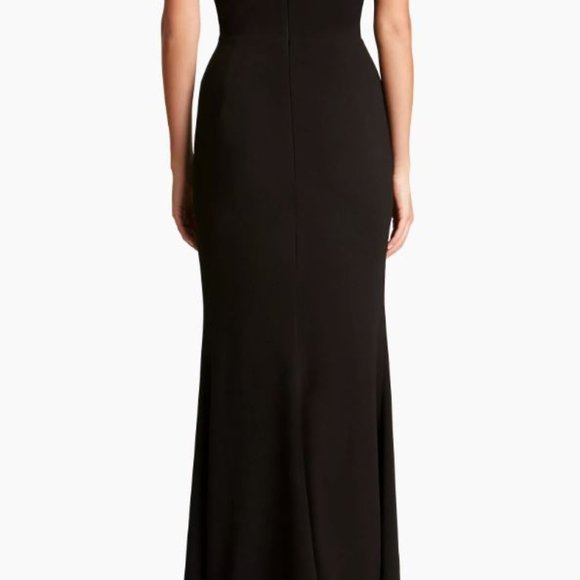 Dress The Population Black Iris Sleeveless Crepe Slit Gown - Medium - Picture 3 of 6